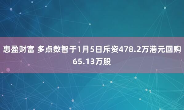 惠盈财富 多点数智于1月5日斥资478.2万港元回购65.13万股